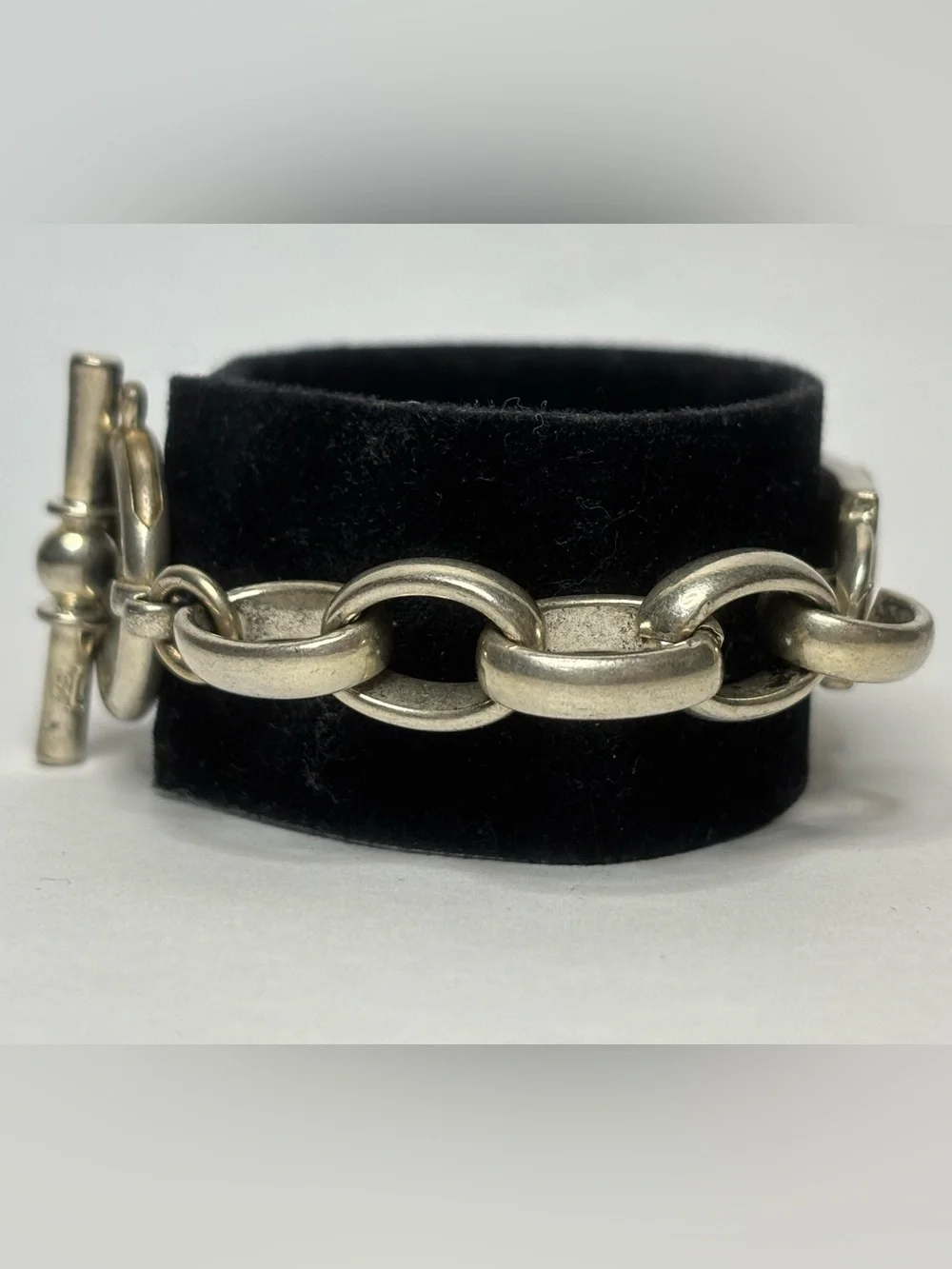 Rare Vtg Men’s Signed Ralph Lauren Chunky Curb Link 8in Toggle Bracelet #6001